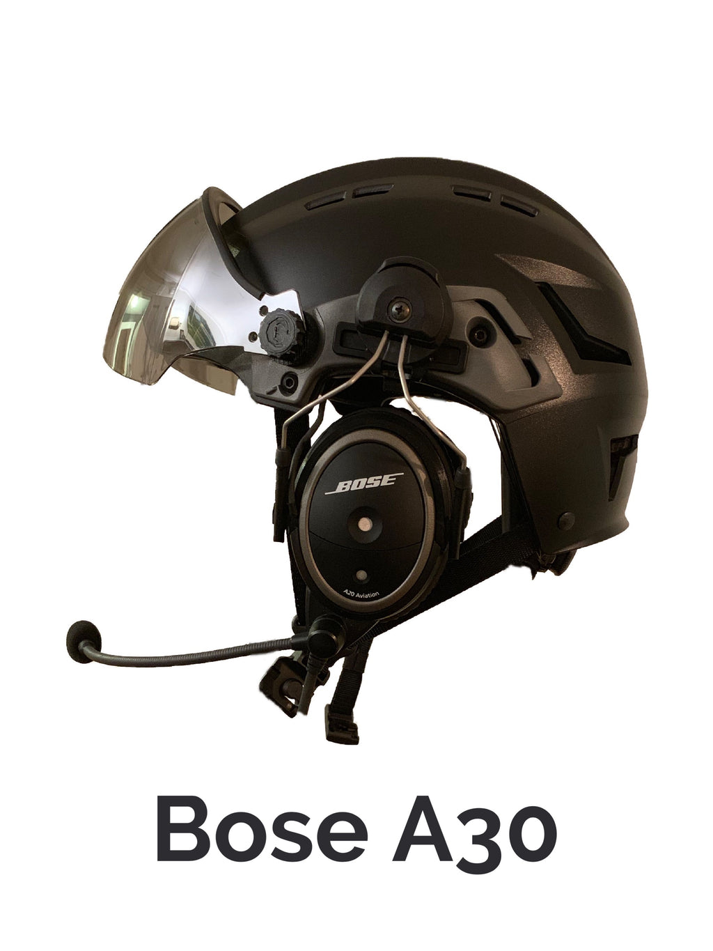 Complete pilot helmet with Bose A30