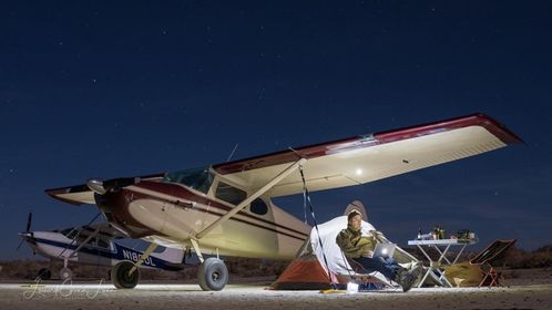 Fly-Lite lighting a camp under the wing